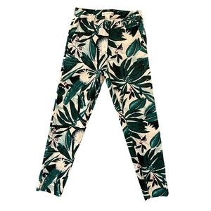Anna Glover H&M Womens High Rise Skinny Pants Palm Leaf Floral Design Stretch 4